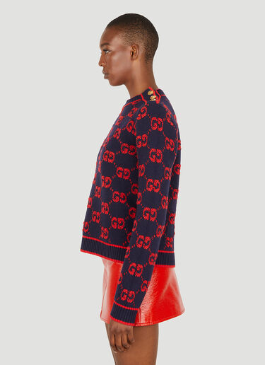 Gucci GG Jacquard Sweater Blue guc0251066