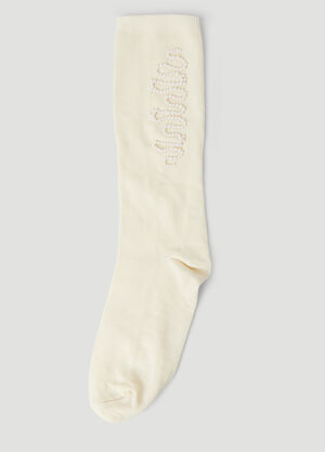 Simone Rocha Beaded Wriggle Socks Cream sra0250023