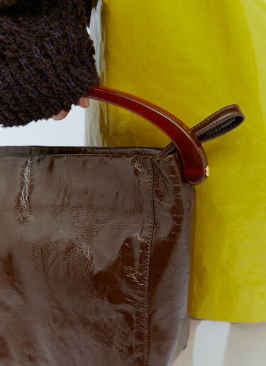 Dries Van Noten 크리스프 가죽 핸드백 브라운 dvn0254055