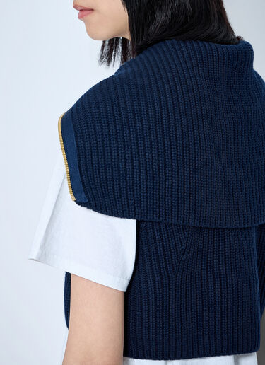 LN-CC® - Moncler: Zip-Front Knit Vest - Navy Moncler Zip-Front Knit Vest Navy mon0265093