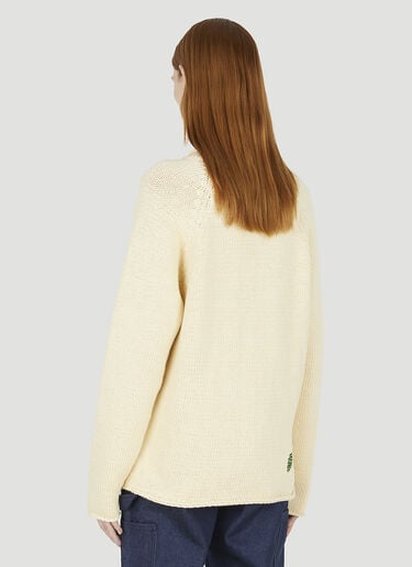 Logo Embroidered Sweater Sky High Farm Logo Embroidered Sweater Cream skh0348017