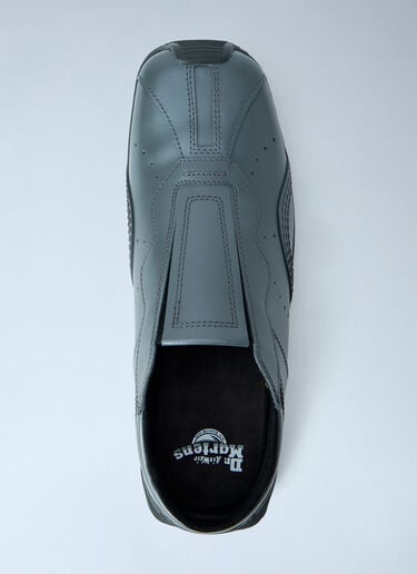 Dr. Martens Aurix Gunmetal Satin Finish Leather Slip Ons Grey drm0365006