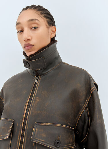 The Row Adonis Leather Jacket Black row0258017