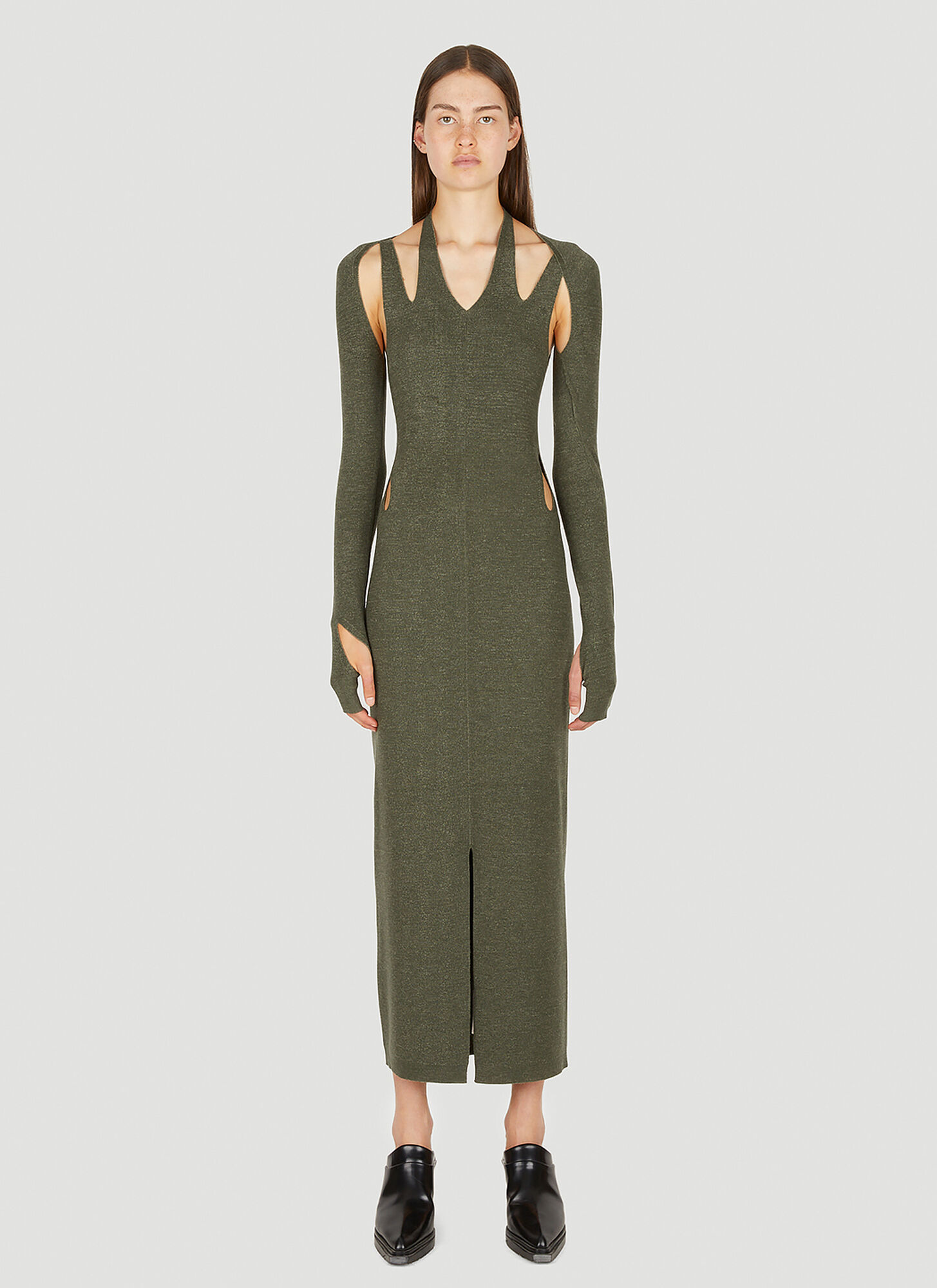 Dion Lee Plaited Dress In Green