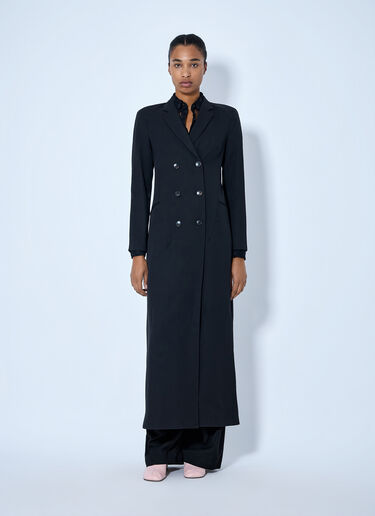 LN-CC® - Dries Van Noten: Ronna Double-Breasted Wool Coat - Black Dries Van Noten Ronna Double-Breasted Wool Coat Black dvn0264020