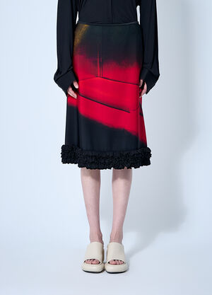 Jil Sander Printed Midi Skirt Black jil0260004