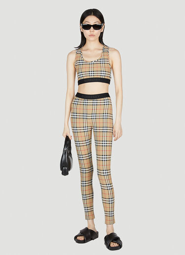 Burberry Check Sports Bra Beige bur0252068