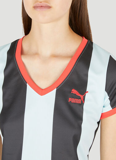 Puma x Dua Lipa 스트라이프 스포츠 티셔츠 라이트 블루 pdl0250016