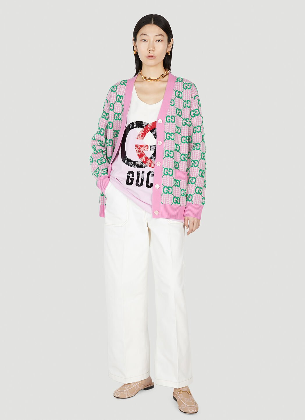 Pink gucci tank top outlet
