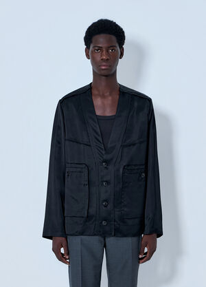 Maison Margiela Buttoned Jacket with Patch Pockets Black mla0164101