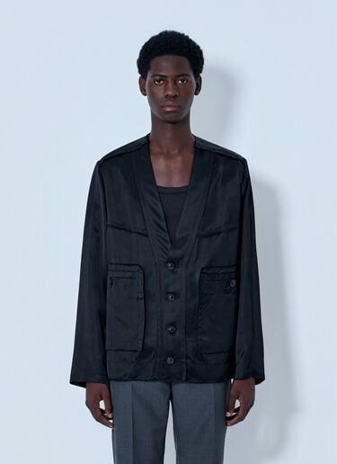 Maison Margiela Buttoned Jacket with Patch Pockets Black mla0164101