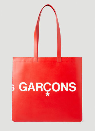 Comme Des Garcons Wallet Huge Logo Print Tote Bag Red cdw0347010