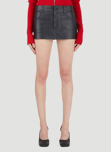Alexander Wang Leather Mini Shorts With Skirt Black awg0246009