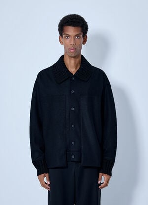 Yohji Yamamoto Rib Detail Blouson Black yoy0165010