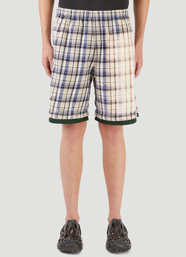 Acne Studios Bleached Check Shorts Beige acn0145027
