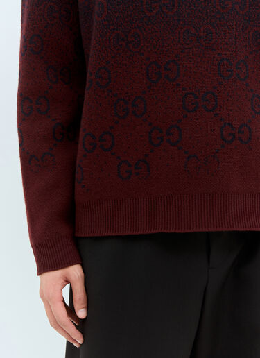 Gucci GG デグラデーションウールジャカードセーター バーガンディ guc0157022