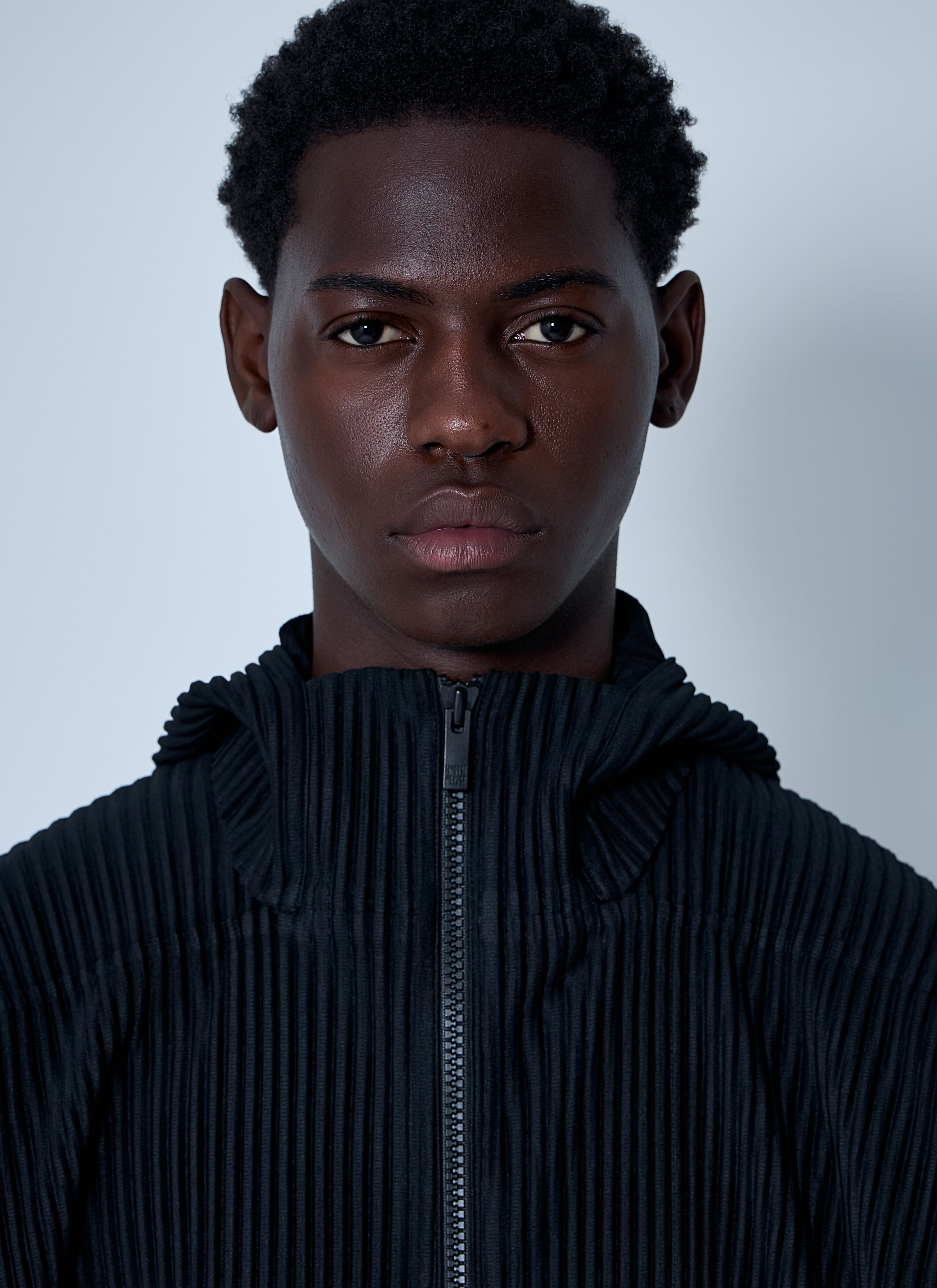 Homme Plissé Issey Miyake Men's' Hooded Pleated Jacket in Black