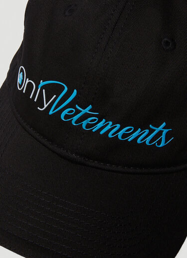 VETEMENTS 徽标刺绣棒球帽 黑 vet0350002