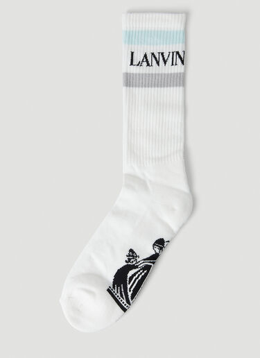 Lanvin Logo Socks White lnv0147040