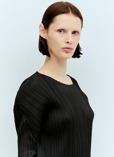 Pleats Please Issey Miyake MONTHLY COLORS：2月のミディワンピース ブラック plp0256004