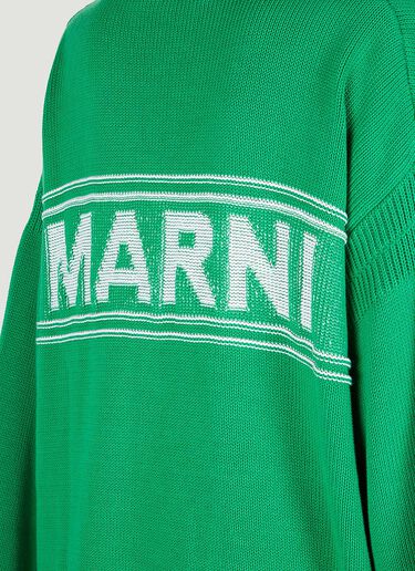 Marni 비대칭 헴 카디건 그린 mni0251008