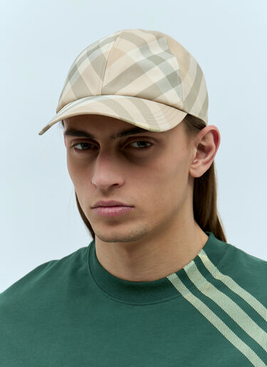 Burberry Check Baseball Cap Beige bur0355007