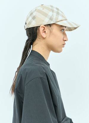 The Row Check Baseball Cap Cream row0256053