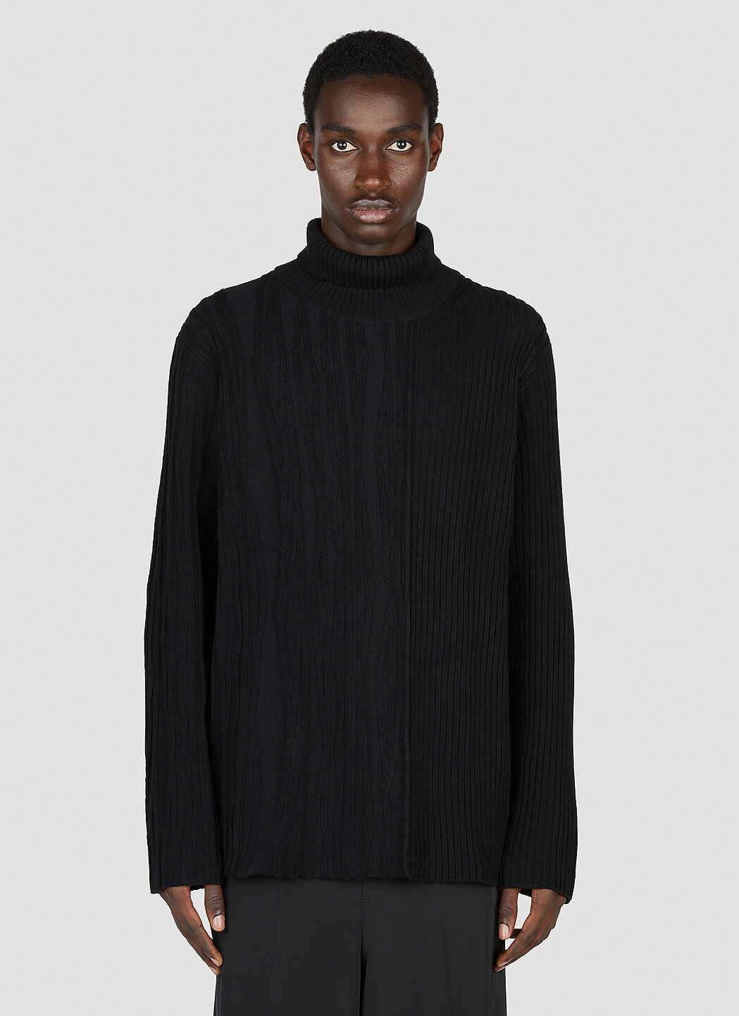 Yohji Yamamoto Men's' Ribbed Sweater in Black | LN-CC®
