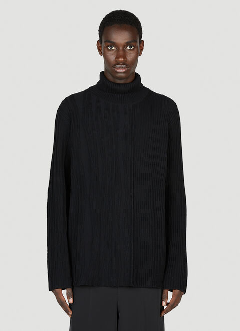 Yohji Yamamoto Ribbed Sweater Black yoy0150016