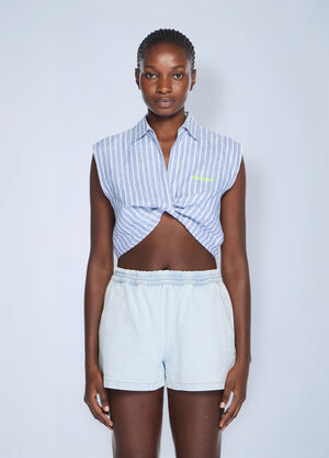 Off-White Striped Sleeveless Shirt Blue ofw0262099