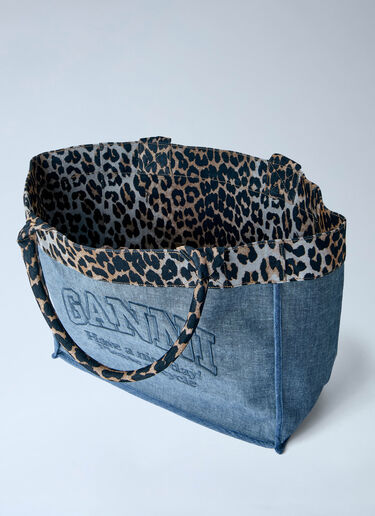 GANNI Medium Trapeze Reversible Shopper Bag Blue gan0263043