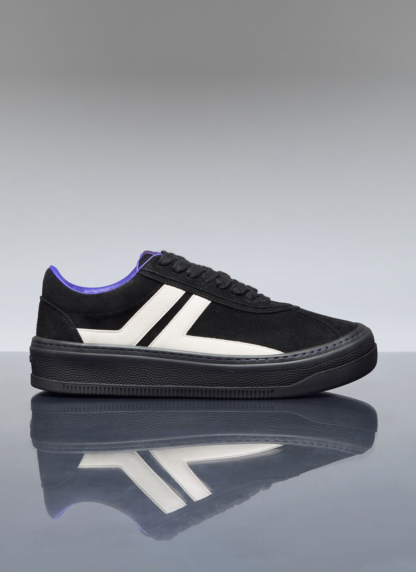 Shop Lanvin X Future Drop 3 Cash Leather Sneakers In Black