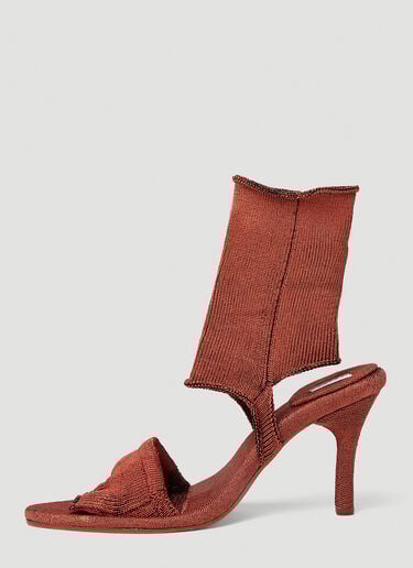 Isa Boulder Short Garter Heel Sandals Red isa0249017