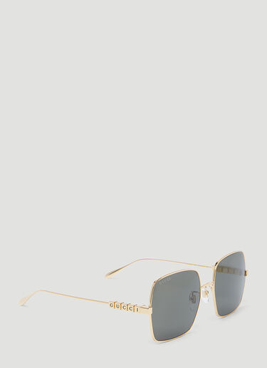 Gucci Lettering Square Sunglasses Gold gus0254007