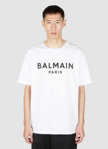 Balmain 로고 프린트 T-셔츠 화이트 bln0151002
