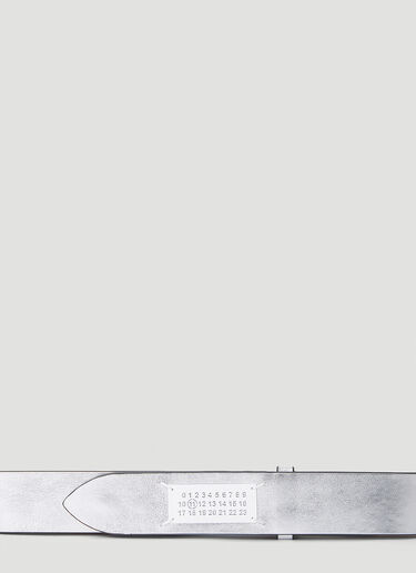 Metallic Logo Patch Belt Maison Margiela Metallic Logo Patch Belt Silver mla0251048