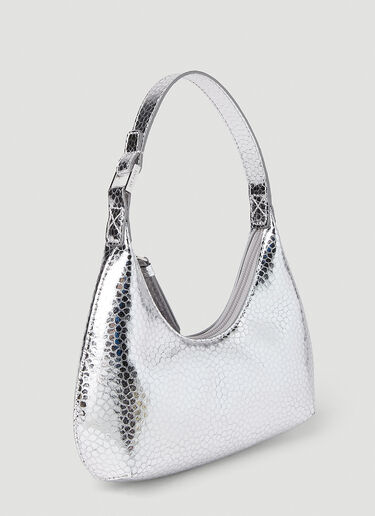 BY FAR Baby Amber Metallic Shoulder Bag Silver byf0251011