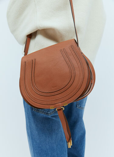 Chloé Marcie Medium Saddle Bag Brown chl0255050
