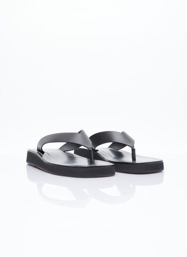 The Row Ginza Leather Sandals Black row0253057