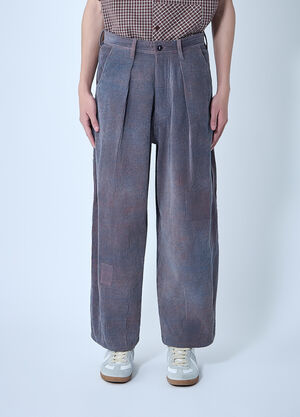 Story mfg. Lush Corduroy Cotton Carpenter Trousers Purple mfg0163005