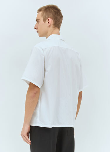 Prada Striped Short-Sleeve Shirt White pra0160004