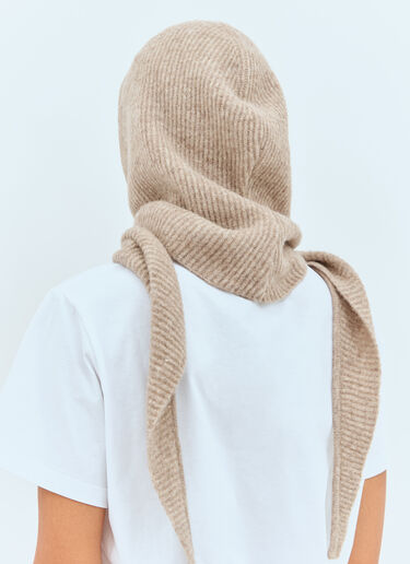 GANNI Soft Wool Balaclava Beige gan0258062