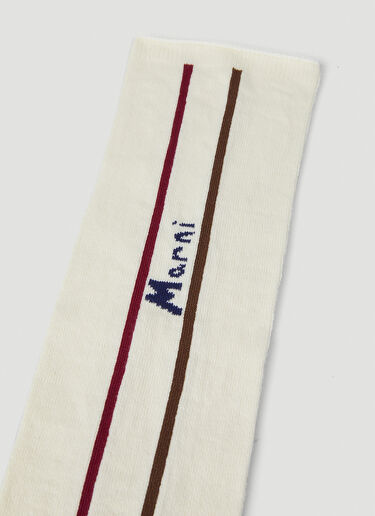 Marni 条纹徽标袜子 白色 mni0247022
