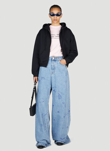 ロゴ刺繡 フード付きスウェットシャツ VETEMENTS ロゴ刺繡 フード付きスウェットシャツ ブラック vet0254017