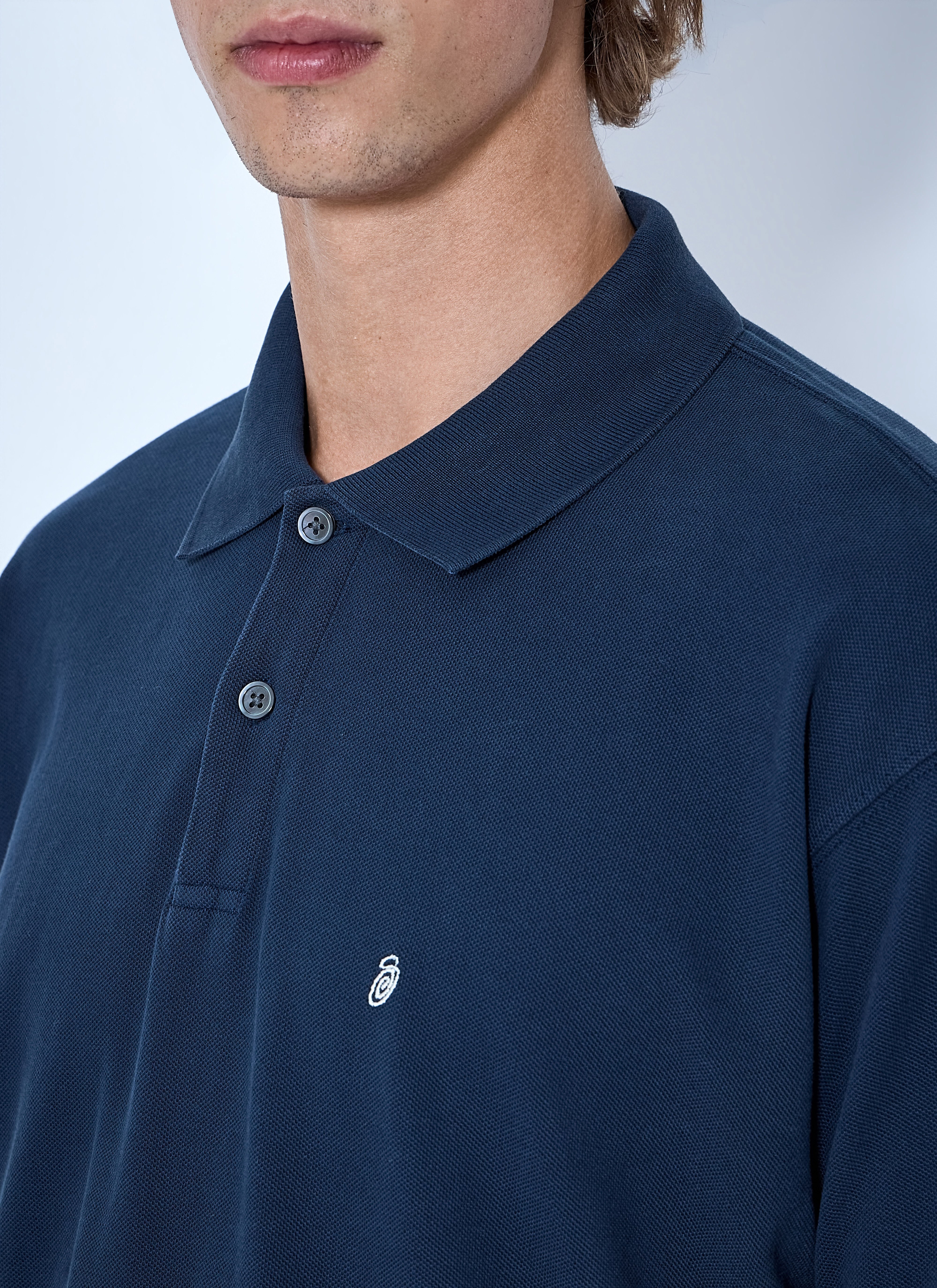 Stüssy Men's' Classic Piqué Polo Shirt in Navy | LN-CC®