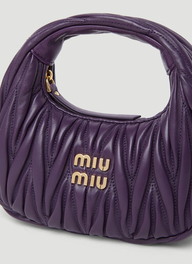 Wander Matelassé Leather Hobo Mini Shoulder Bag Miu Miu Wander Matelassé Leather Hobo Mini Shoulder Bag Purple miu0254061