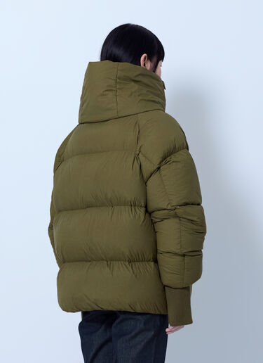 LN-CC® - GANNI: Future Nylon Quilt Puffer Jacket - Olive GANNI Future Nylon Quilt Puffer Jacket Olive gan0266013