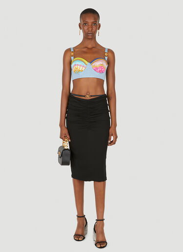 Versace Women's Ventagli Bralette Top in Blue