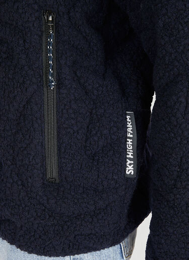Quilted Fleece Zip Jacket Sky High Farm Workwear Quilted Fleece Zip Jacket Navy skh0350008