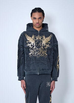Balenciaga Tacky Zip-Up Hooded Sweatshirt Beige bal0159014